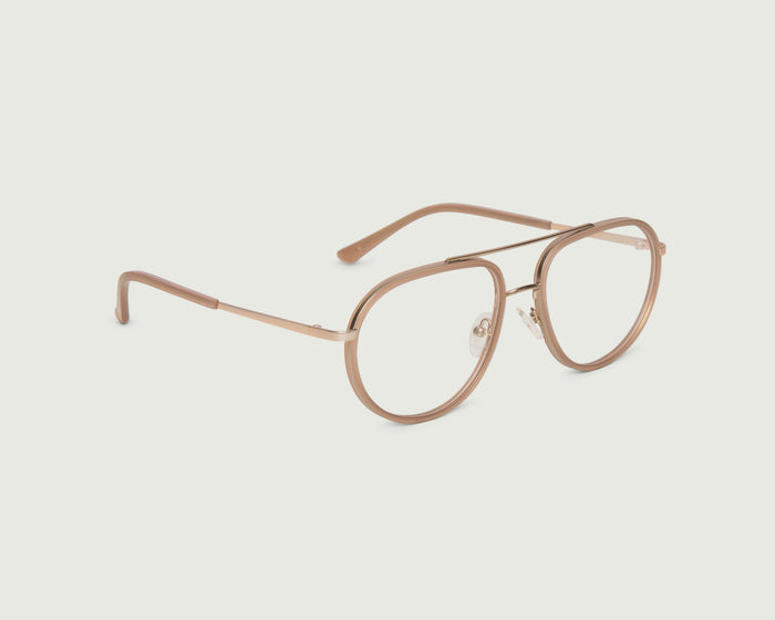 Toasted Peach::Santiago Eyeglasses pilot nude metal front diagonal