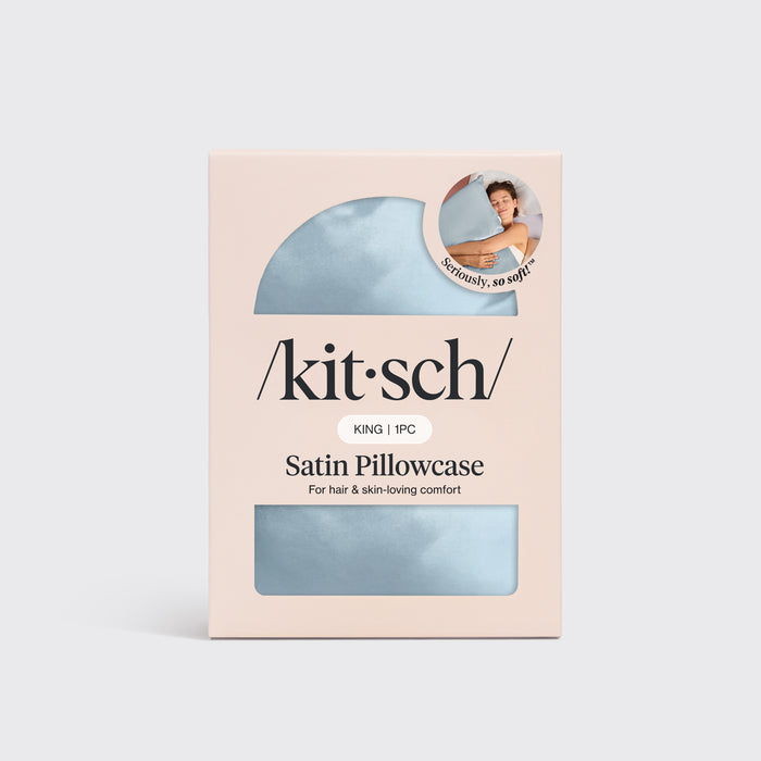 KITSCH Haze Blue King Satin Pillowcase lifestyle shot