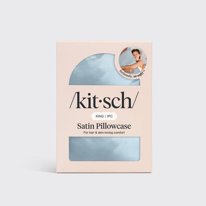 KITSCH Haze Blue King Satin Pillowcase lifestyle shot