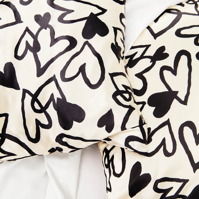 KITSCH Heart Print King Satin Pillowcase lifestyle shot