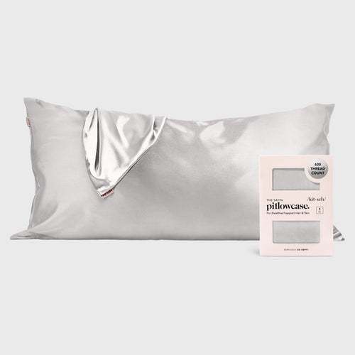 KITSCH Silver King Satin Pillowcase — hero view