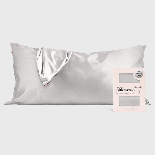 KITSCH Silver King Satin Pillowcase — hero view