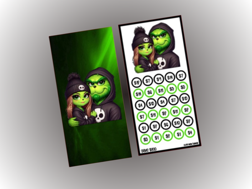 Savings Insert & Envelope Bundle | Grinch Couple Black