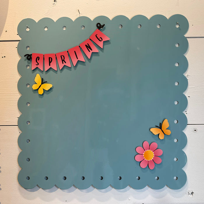 Scalloped Memo Board 18.5" - Aqua