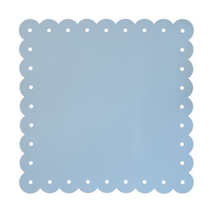 Scalloped Memo Board 18.5" - Baby Blue