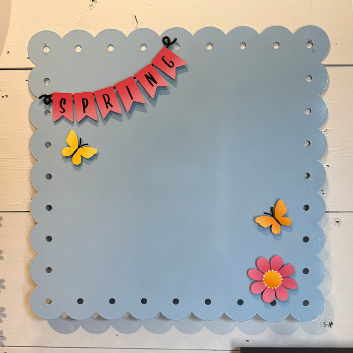 Scalloped Memo Board 18.5" - Baby Blue