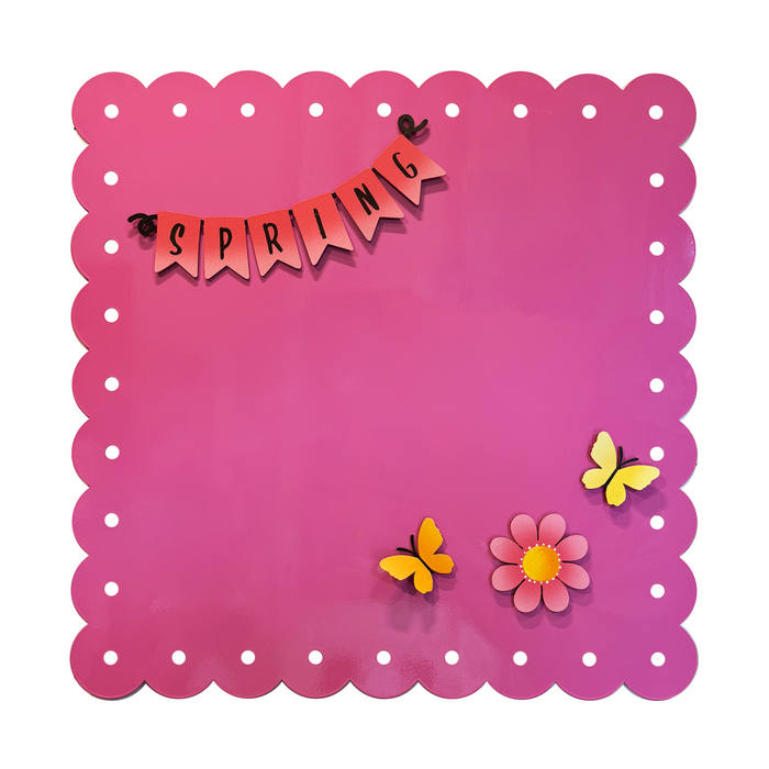 Scalloped Memo Board 18.5" - Fuchsia