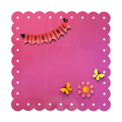 Scalloped Memo Board 18.5" - Fuchsia