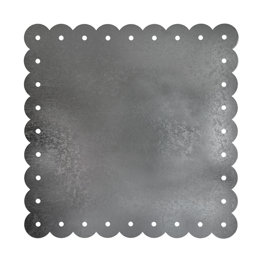 Scalloped Memo Board 18.5" - Galvanized Silver