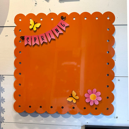 Scalloped Memo Board 18.5" - Orange
