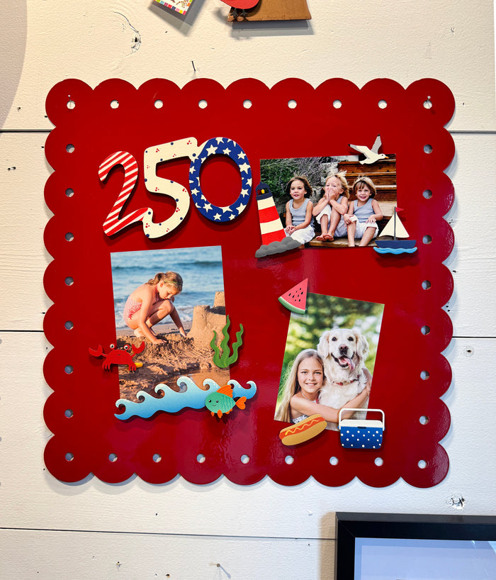 Scalloped Memo Board 18.5" - Red
