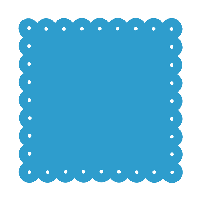 Scalloped Memo Board 18.5" - Turquoise