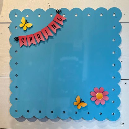 Scalloped Memo Board 18.5" - Turquoise