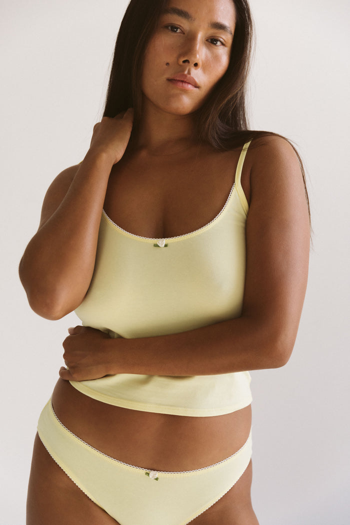 SCOOP BACK CAMI IN BUTTER