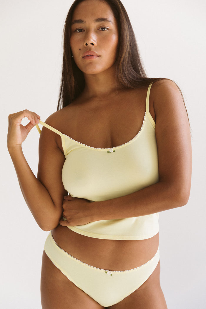 SCOOP BACK CAMI IN BUTTER