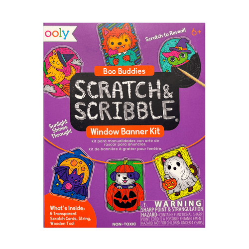 Scratch & Scribble Mini Window Banner Kit - Boo Buddies - 6 Cards