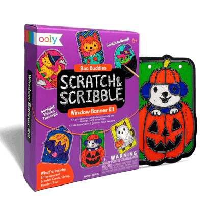 Scratch & Scribble Mini Window Banner Kit - Boo Buddies - 6 Cards