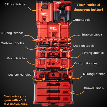 Stack of Milwaukee Packout with various features.