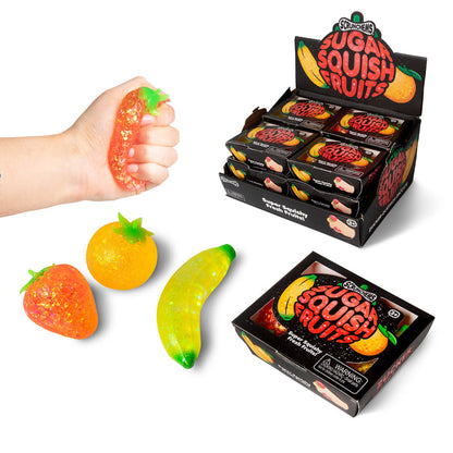 Scrunchems Sugar Squish Fruits 2.5 Inch Squishy Sensory Toy - Set of 3