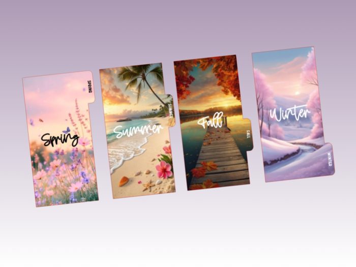 Seasons | Planner Dashboards | A6 Rings | Set of 4
