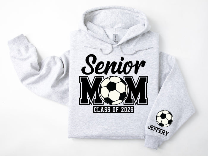 Senior Mom Personalized Soccer Hoodie Sweatshirt