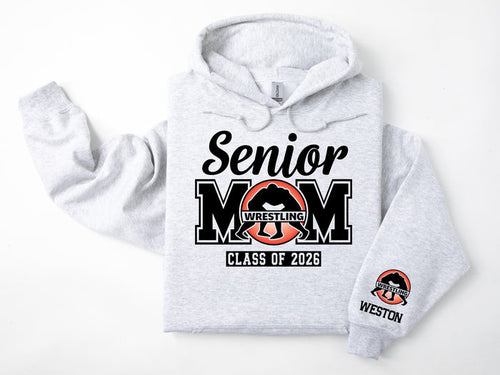 Senior Mom Personalized Wrestling Hoodie Sweatshirt