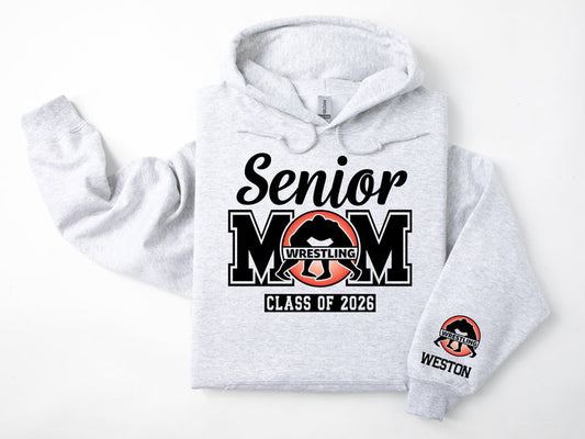 Senior Mom Personalized Wrestling Hoodie Sweatshirt
