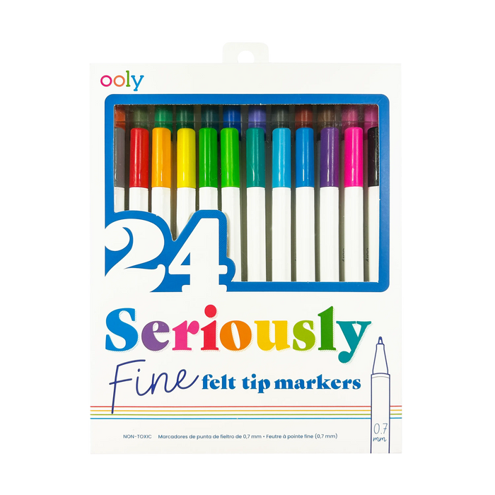 Front of packaging of OOLY Seriously Fine Tip Marker set