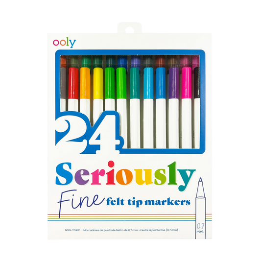 Front of packaging of OOLY Seriously Fine Tip Marker set
