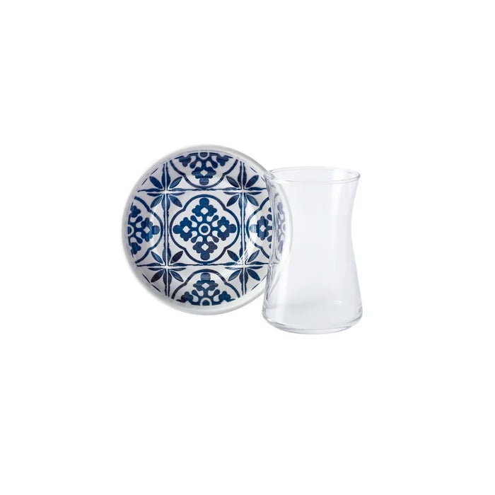 Service à thé Karaca, 12 pièces, 170 ml, bleu
