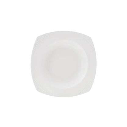 Service de table Karaca New Suha en porcelaine pour 12 personnes, 60 pièces carrées/rectangulaires, couleur crème
