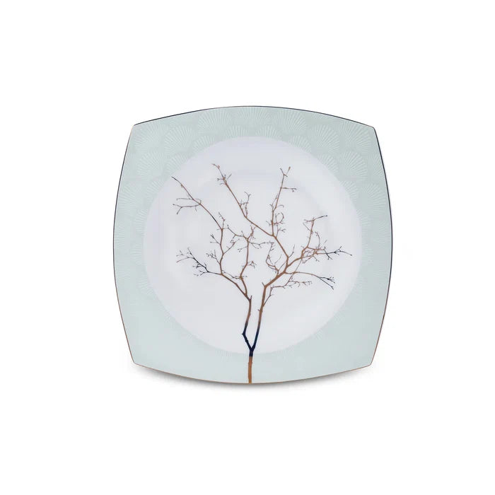 Service Petit Déjeuner Karaca Fine Pearl Banyan pour 6 personnes, 26 pièces carrées/rectangulaires