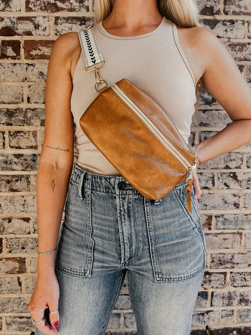 Shania Sling Bag w/Strap - Congac