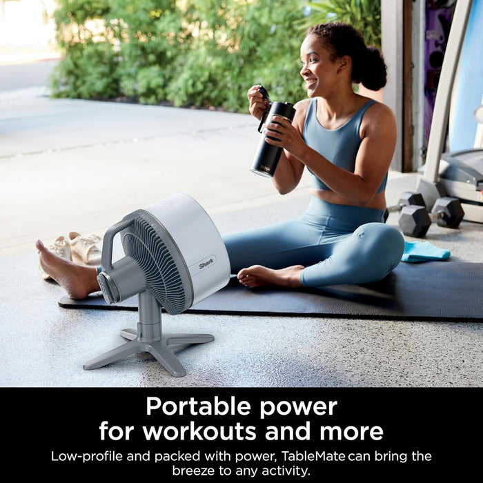 Shark FA150UK FlexBreeze TableMate Indoor to Outdoor High Velocity Tabletop Fan - Winter Fog
