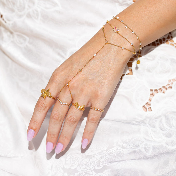 Shimmer Blossom Hand Chain