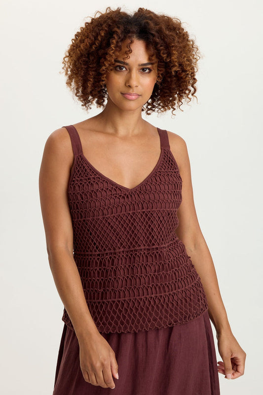 XCVI Shire Jersey-Lined Crochet Tank