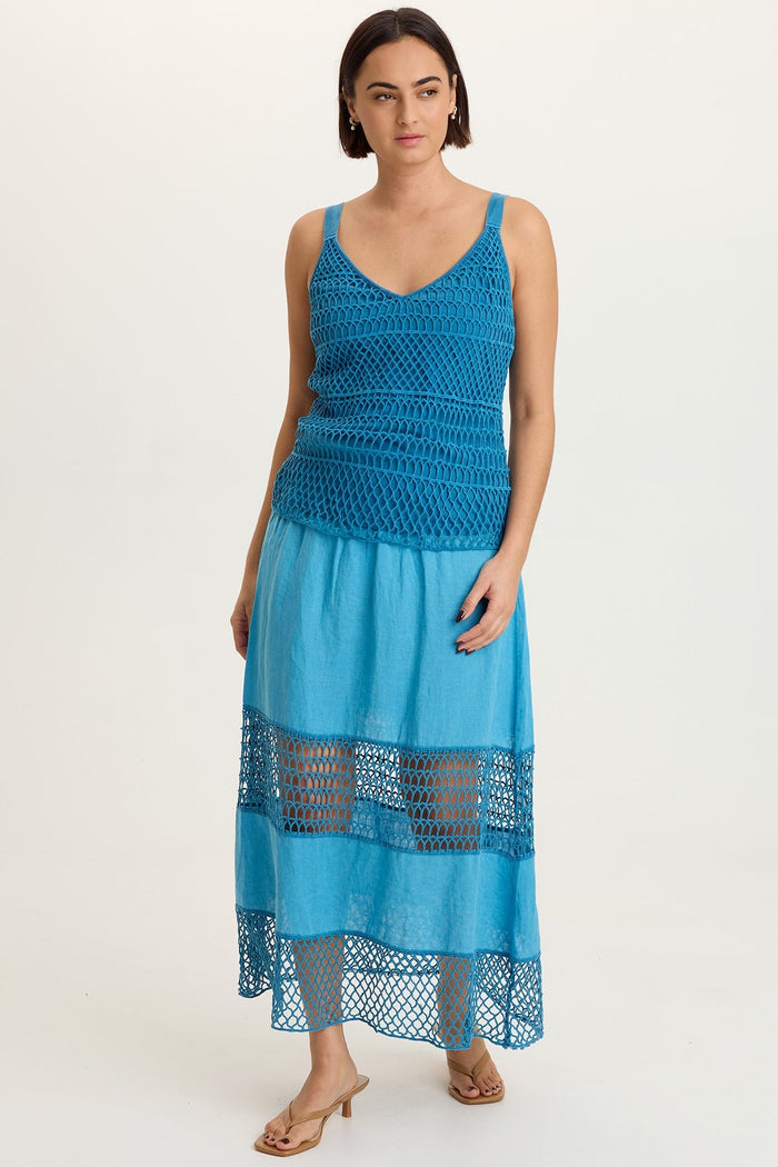 XCVI Shire Jersey-Lined Crochet Tank