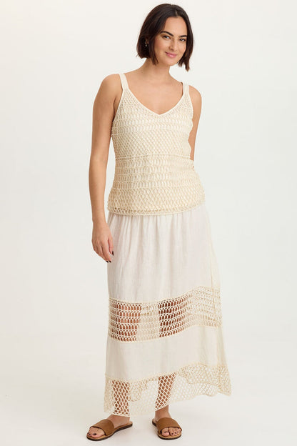 XCVI Shire Jersey-Lined Crochet Tank