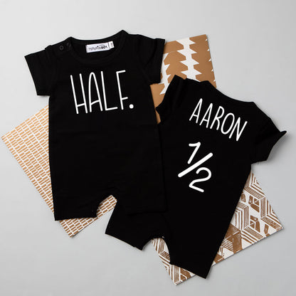 Shorts "Half." Slim Fit 1/2 Birthday Romper