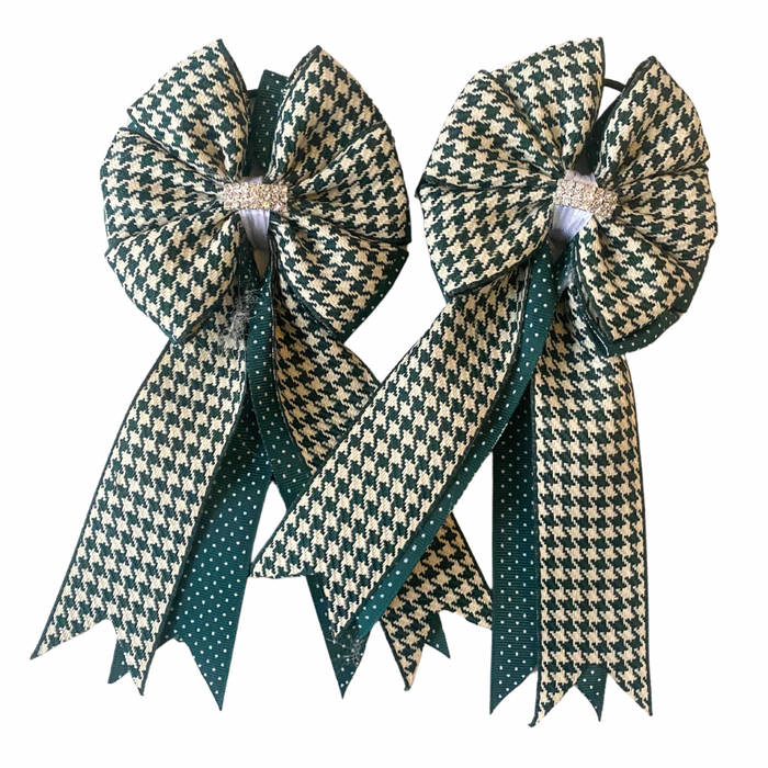 🤩 Show Bows: Houndstooth Green
