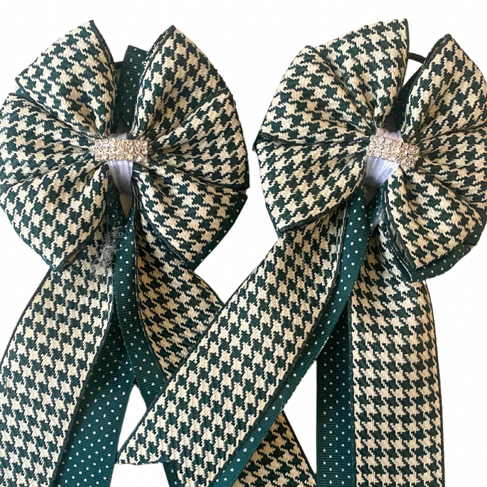 🤩 Show Bows: Houndstooth Green