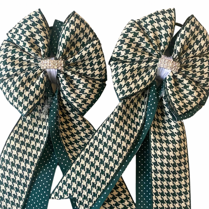 🤩 Show Bows: Houndstooth Green