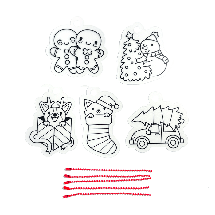 Shrink-Its! Mini DIY Shrink Art Kit - Holly Jolly - 5 Charms