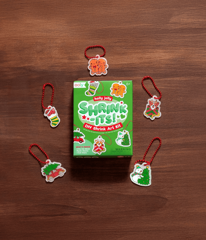 Shrink-Its! Mini DIY Shrink Art Kit - Holly Jolly - 5 Charms