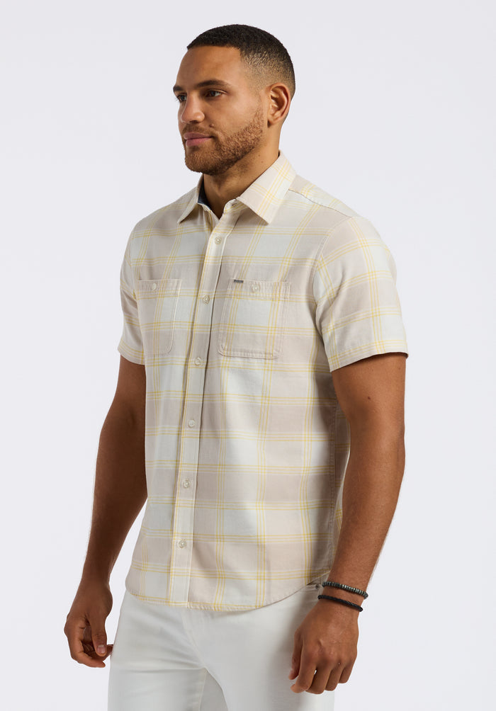 Buffalo Men Shirts White Woven Woven Short Sleeve Long-Sleeve Silhouette Lightweight Woven Feel
