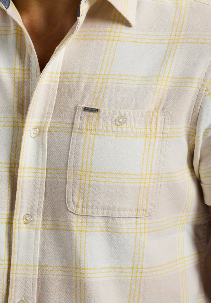 Buffalo Men Shirts White Woven Woven Short Sleeve Long-Sleeve Silhouette Lightweight Woven Feel