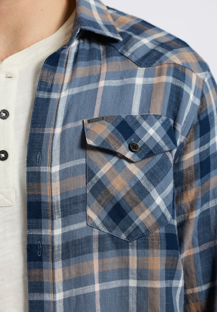 Buffalo Men Shirts Navy Woven Woven Long Sleeve Long Sleeve Button-Up