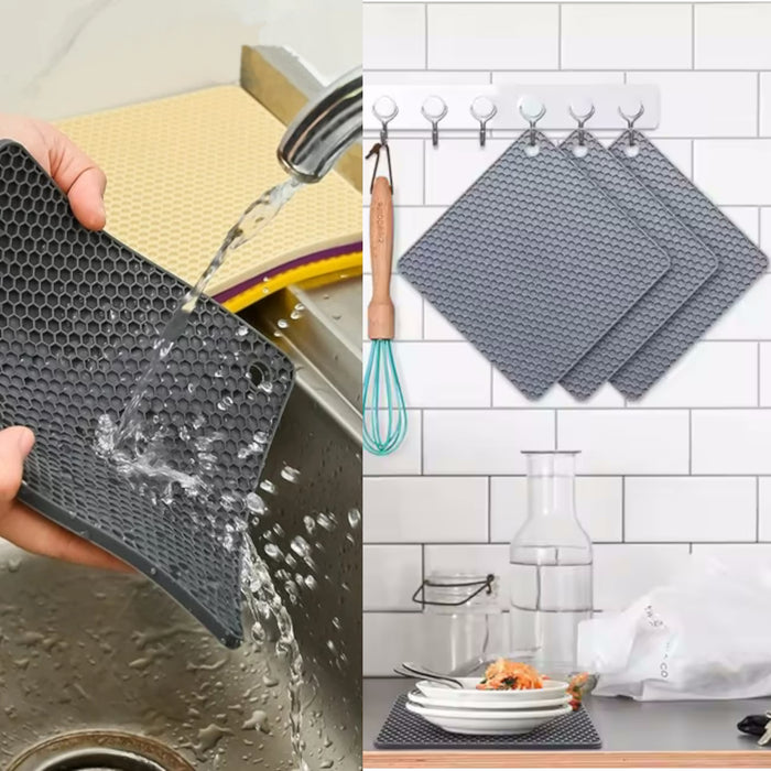 Silicone Trivet Pads (Honeycomb Square)