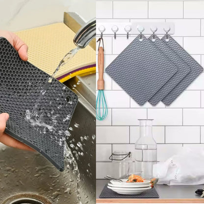 Silicone Trivet Pads (Honeycomb Square)
