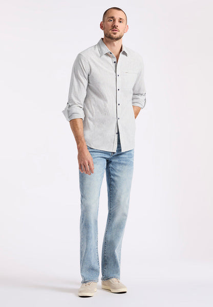 Buffalo Men Shirts Navy Woven Woven Long Sleeve Long-Sleeve Silhouette Lightweight Woven Feel